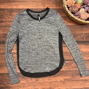 Eva Longoria Gray Black Long Sleeve Top‎ Size Small